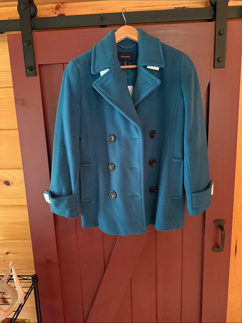 Classic Pea Coat in a Contemporary Color, turquoise pea coat